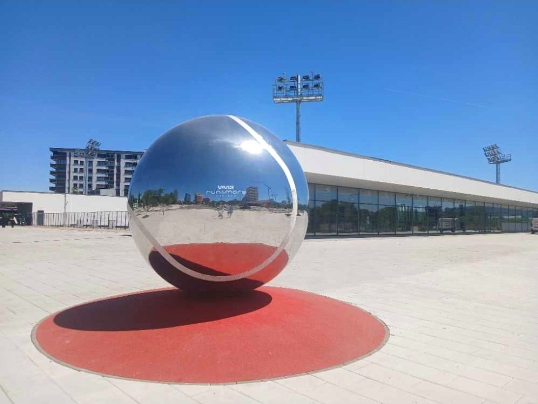 Sphere sculpture at the sports park
